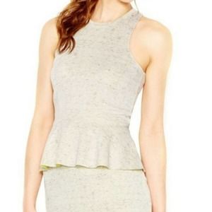 Bar lll Heather Grey Halter-Neck Scuba Peplum Top M